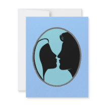Cameo Kiss Silhouette invitations
