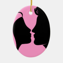 Cameo Kiss Silhouette Ornament