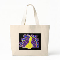 Cameo Peacock Tote Bags