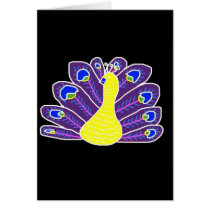 Cameo Peacock Greeting Card