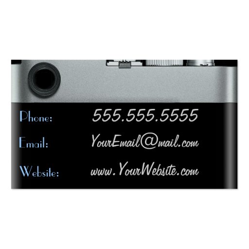Camera Card Business Card Template (back side)