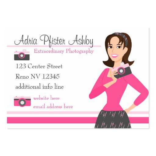 Camera Girl Business Card Template (front side)
