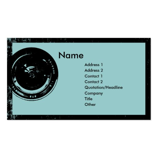 Camera Lens Photographer Business Card (front side)