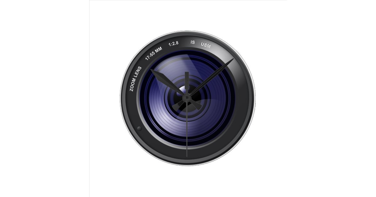 Camera Lens Round Clock Zazzle