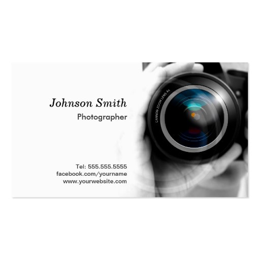 Camera Lens - Showcase Your Best Work on the Back Business Cards (front side)