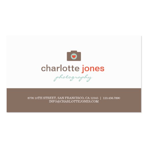 Camera Love Photography Business Cards (front side)