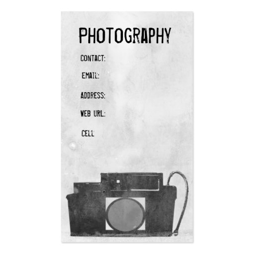 Camera Photography Business Card (front side)