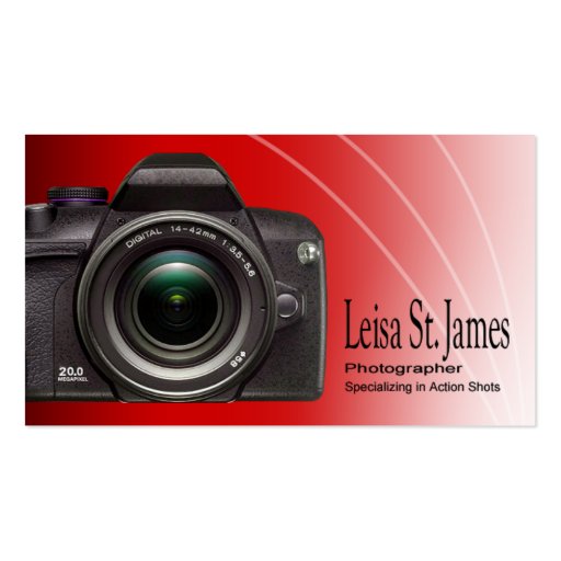 "Camera" - Professional Photographer, Photography Business Card Templates (front side)