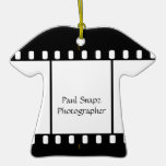 Cameraman Film Photographer T Shirt on Pendant Christmas Tree Ornament