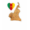 Cameroon Flag Heart and Map T-Shirt by FlagAndMap Cameroon Flag Heart and Map T-Shirt
