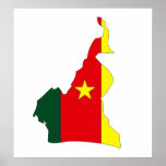 Cameroon Flag Map full size Print