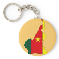 Cameroon flag map key chains
