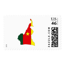 Cameroon flag map postage