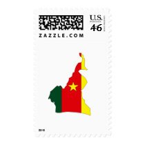 Cameroon flag map postage