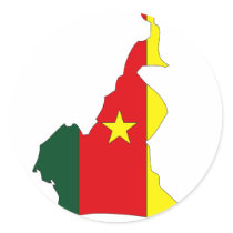 Cameroon flag map stickers