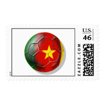 Cameroonian soccer ball flag of Cameroon postage by SoccerJersey Cameroonian soccer ball flag of Cameroon postage
