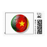 Cameroonian soccer ball flag of Cameroon postage