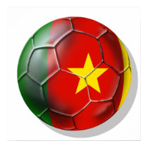 Cameroonian soccer ball flag of Cameroon posters by SoccerJersey Cameroonian soccer ball flag of Cameroon posters