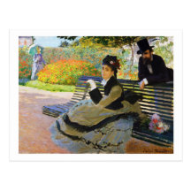 Camille Monet on a Garden Bench Claude Monet Postcard