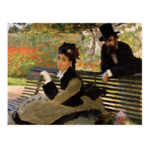 Camille Monet On Garden Bench Post Card