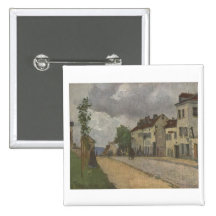 Camille Pissarro - Gisors Street Rue Lane 1868 Oil Buttons