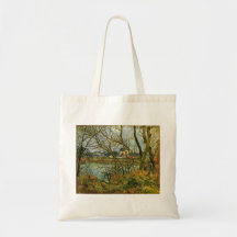 Camille Pissarro - Grey day on the banks of the Oi Tote Bag