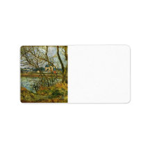 Camille Pissarro - Grey day on the banks of the Oi Address Label