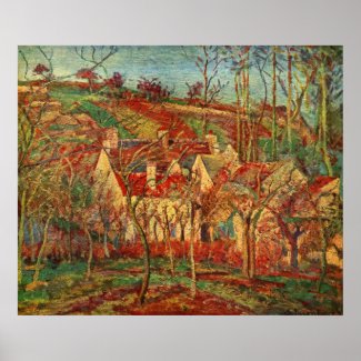 Camille Pissarro - Red Roofs 1877 Oil Canvas house print