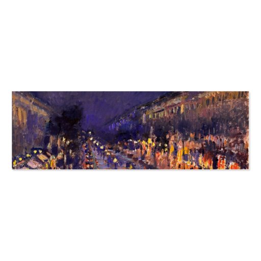 Camille Pissarro The Boulevard Montmartre At Night Business Card Templates (front side)