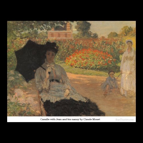 Camille with Jean and his nanny by Claude Monet Poster