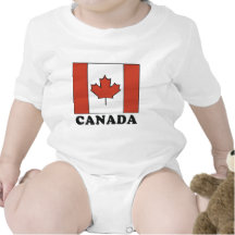 Camiseta canadiense del bebé de la bandera