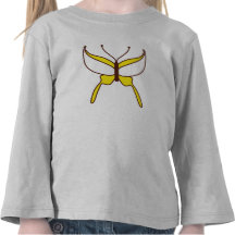 Camiseta del vuelo de la mariposa - amarillo