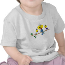 Camiseta tres pajaritos en rama.