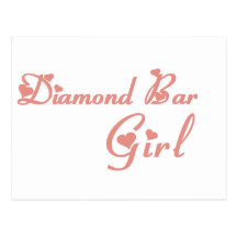 Camisetas del chica de barra del diamante postales