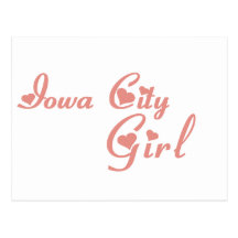 Camisetas del chica de Iowa City Tarjetas Postales