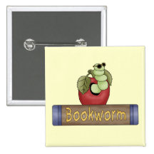 Camisetas y regalos del gusano de libro pins