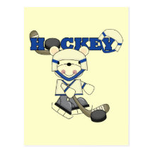 Camisetas y regalos del hockey del oso polar tarjetas postales