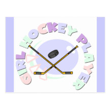 Camisetas y regalos del jugador de hockey del chic tarjetas postales