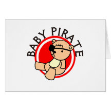 Camisetas y regalos del pirata del bebé tarjetas
