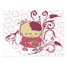 Camisetas y regalos del tenis del gatito tarjetas postales