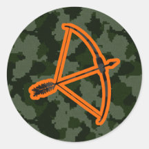 Camo Archery Round Stickers