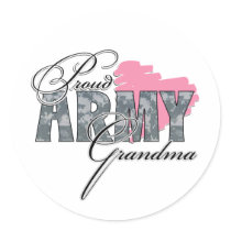 Camo Army Grandma Round Stickers