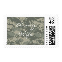 camo, Army Wife Postage Stamp