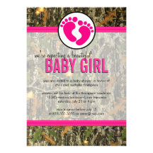 Camo - Baby Girl Shower Invitation