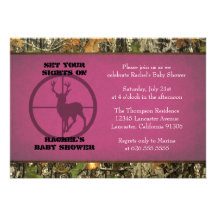 Camo Baby Shower - Girl Invitations