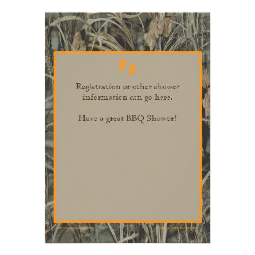 Camo Barbecue BabyQ Baby Shower Custom Announcement