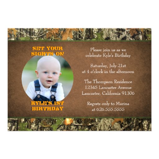 Camo Birthday Boy Photo Invitations (front side)