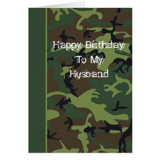 Camo Birthday Card For Husband | Zazzle