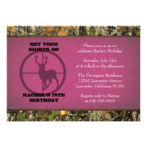 Camo Birthday Girl Invitations