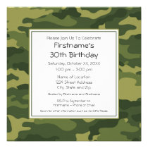 Camo Birthday Party invitations